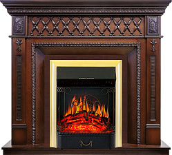 Royal Flame Alexandria очаг Majestic FX Brass махагон коричневый антик